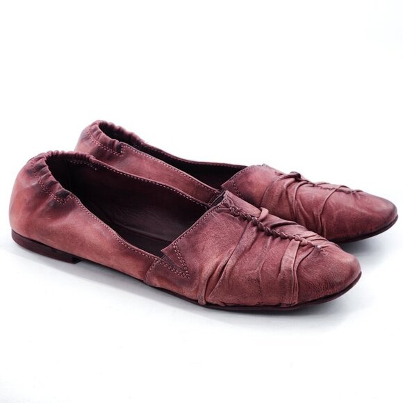 SUNDANCE Viviane Burnished Leather Ballet Flat Slip On Pink - Picture 5 of 10